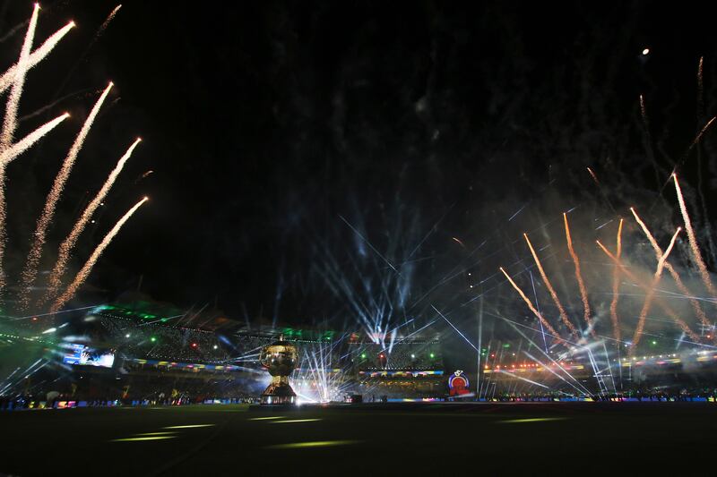A firework display during the opening ceremony of the Indian Premier League tournament. AP 