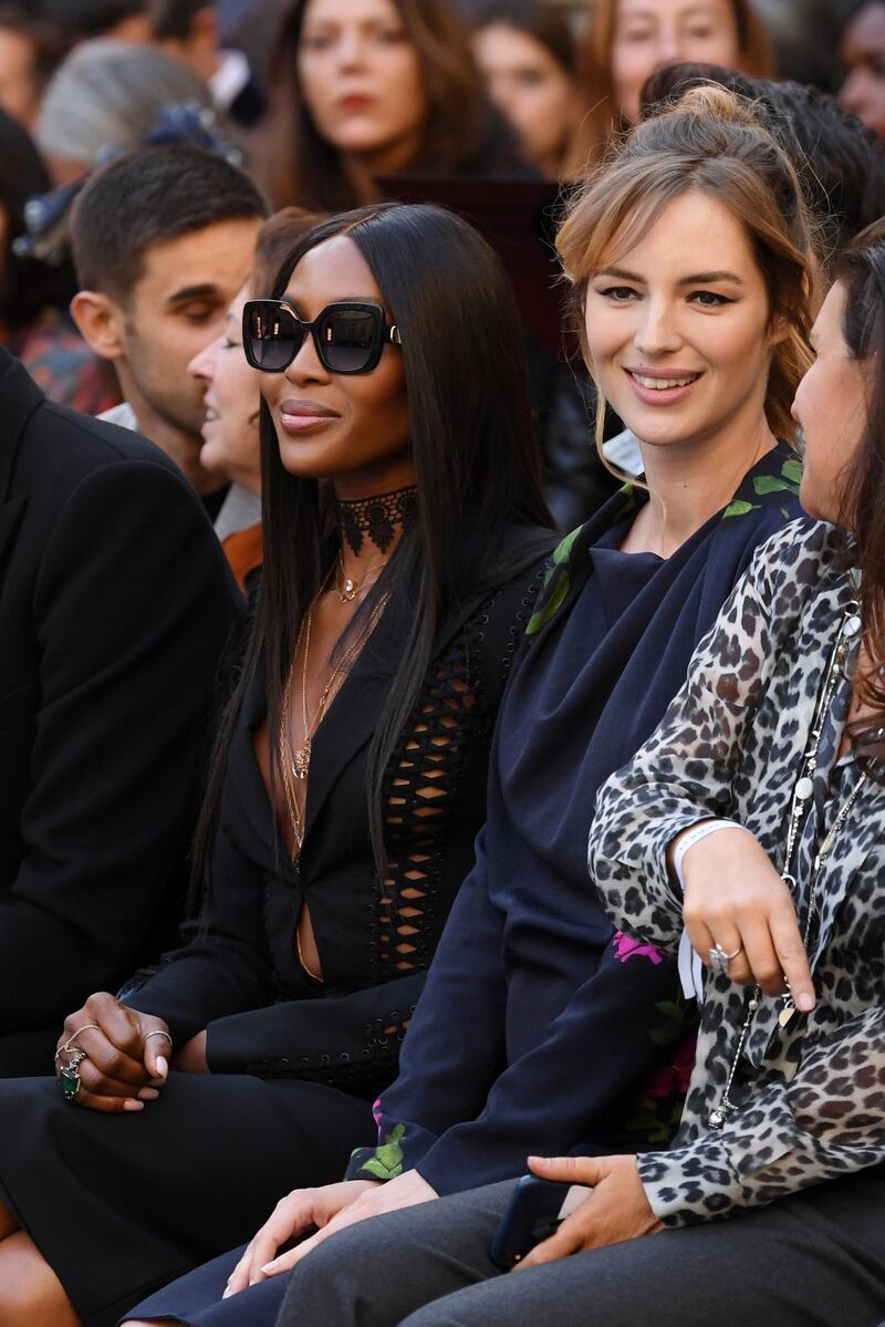 Naomi Campbell and Louise Bourgoin attend the L'Oreal Paris show as part of Paris Fashion Week on September 28, 2019. Getty Images