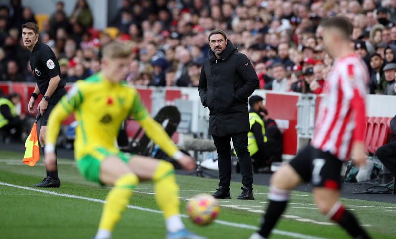 Norwich City manager Daniel Farke during the match. Reuters