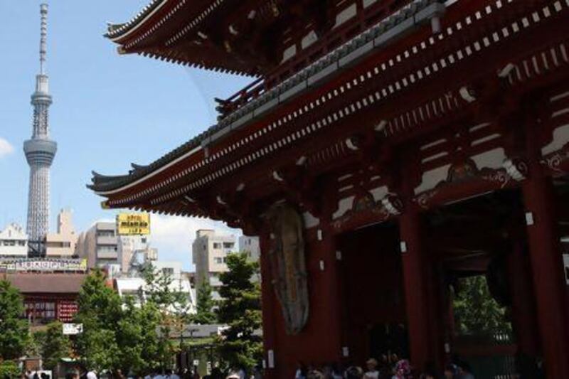 The Tokyo Skytree, left, is seen from the Sensoji temple in Tokyo. Tomohiro Ohsumi/Bloomberg