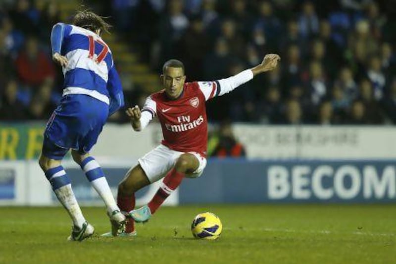 Theo Walcott played as a central striker, his preferred position, against Reading.