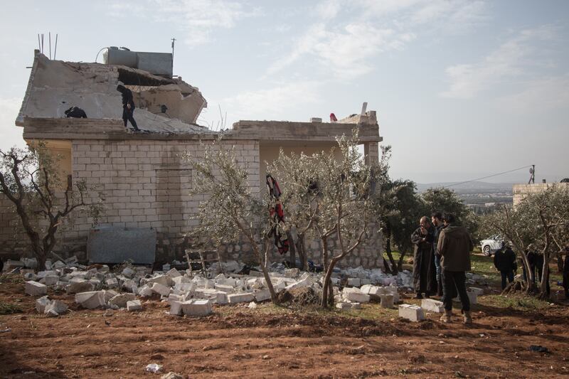 US forces used loudspeakers to ask women and children to leave the area.