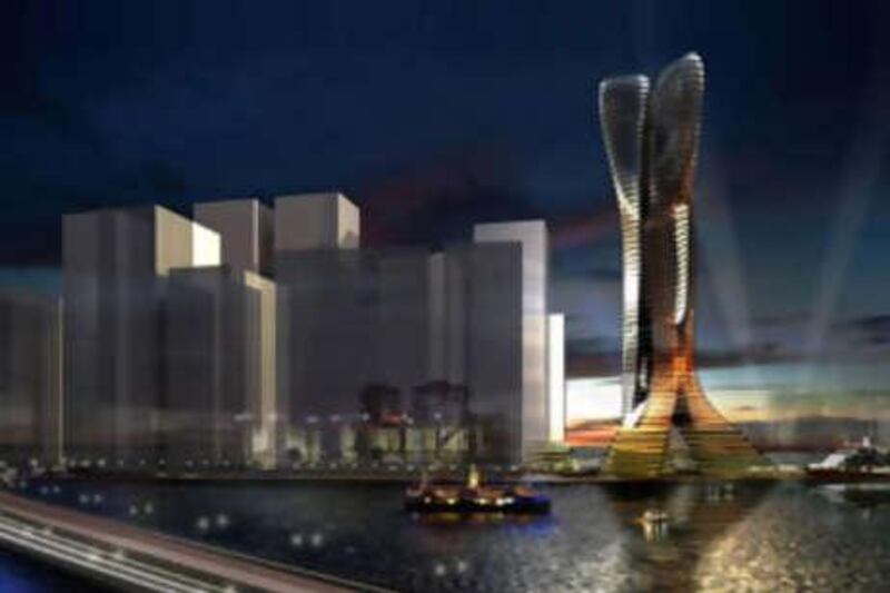 An artist's impression of the proposed Michael Schumacher World Championship Tower on Reem Island.