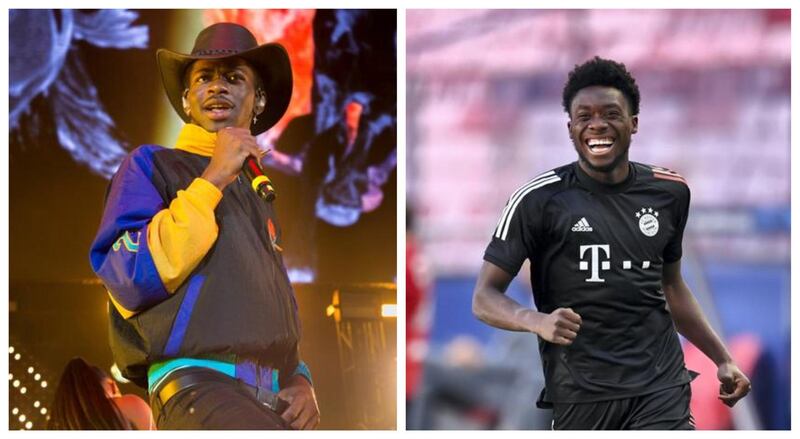 'Old Town Road' rapper Lil Nas X and Bayern Munich star Alphonso Davies have both shared their journeys to success using the hashtag #howitstartedhowitsgoing. AP / Getty Images