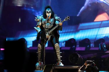 Kiss performing at the Atlantis hotel on Palm Jumeirah in Dubai. Pawan Singh / The National