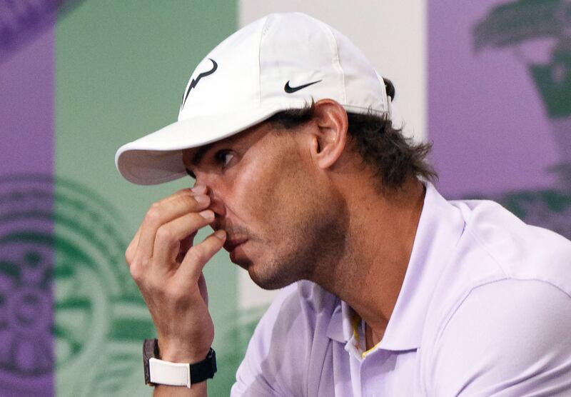 Spain's Rafael Nadal announces that he is withdrawing from Wimbledon. AFP