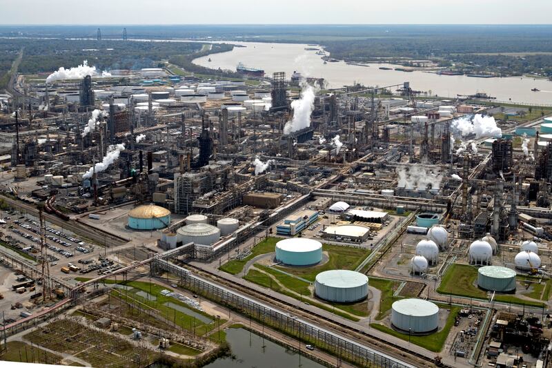 The Shell Norco refinery in Louisiana. Experts say 'there's still a lot of work to do' for companies to set attainable net-zero targets. AP