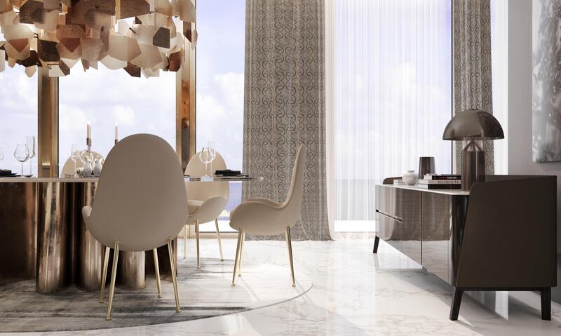 All the interiors have been designed by Elie Saab. Courtesy Emaar