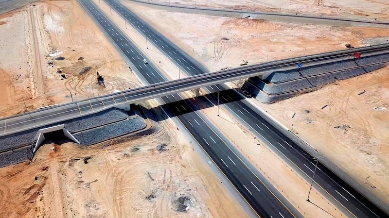The Dh5.3 billion highway has has increased lanes from two to three in the area between Barakah and Ghuwaifat which covers 64 kilometres, and introduced four lanes in the area between Mafraq and Baynounah Forests which stretches over 182 kilometres.