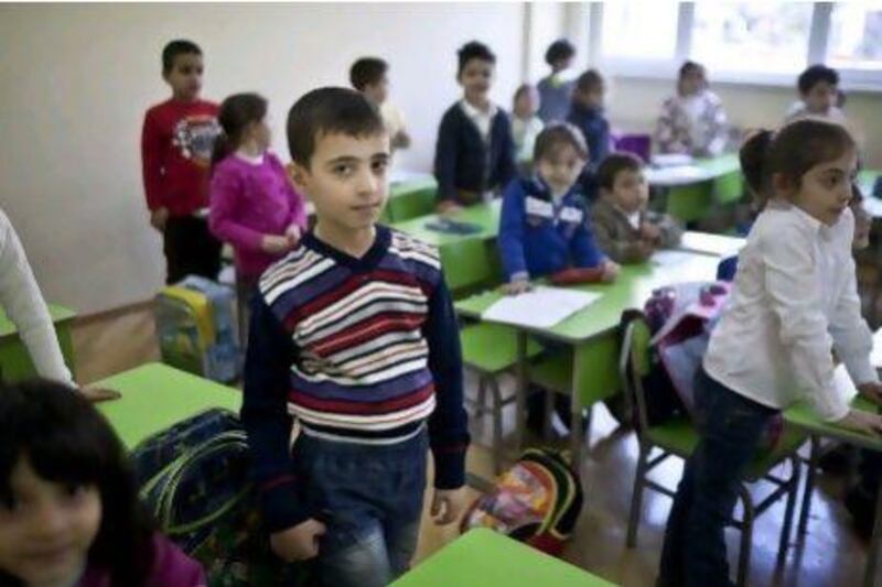 A Syrian Armenian boy at a school in Yerevan. The Armenian Education Ministry has allowed Syrian Armenian students to follow a Syrian curriculum at a state school in Yerevan.
