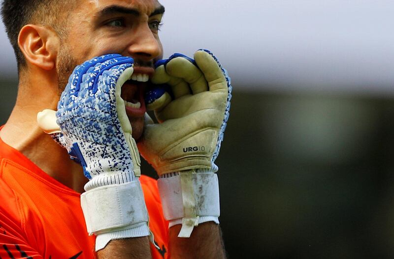 Tottenham's Paulo Gazzaniga during the match. Reuters