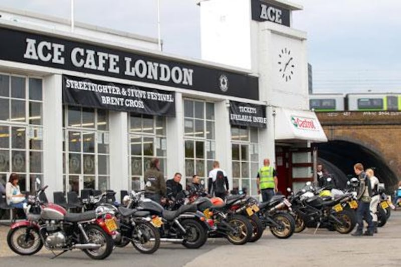 As a suburban cafe 60 years ago, Ace offered open roads for racing. Heavy traffic discourages this now, but the cafe's car park is packed with bike all year.