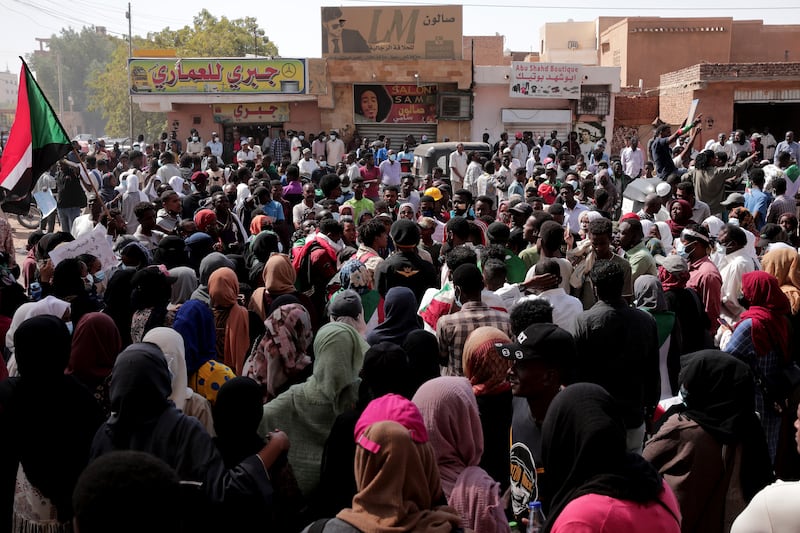Sudanese took to the streets in the capital, Khartoum, and other cities in anti-coup protests as the country plunged further into turmoil. AP Photo