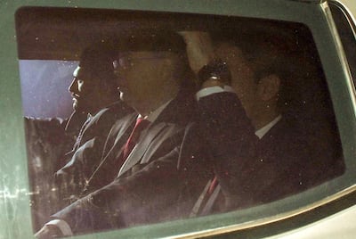 US pastor Andrew Brunson (C) travels in a police vehicle escorted by Turkish police as he enters Aliaga Prison Court at Aliaga District in Izmir on October 12, 2018.
 US pastor Andrew Brunson, whose two-year detention in Turkey sparked a crisis with the United States, returned to court on October 12, with pressure growing for him to be released and allowed home.  / AFP / DHA / TAYLAN YILDIRIM
