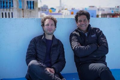 'Life Suits Me Well' director Al Hadi Ulad-Mohand, left, with producer Karim Debbagh at the Red Sea International Film Festival in Saudi Arabia. Photo: David Quesemand