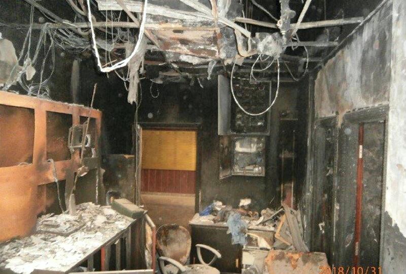 Control room ground floor at Zen Tower fire. courtesy: Rose City Contracting Company 