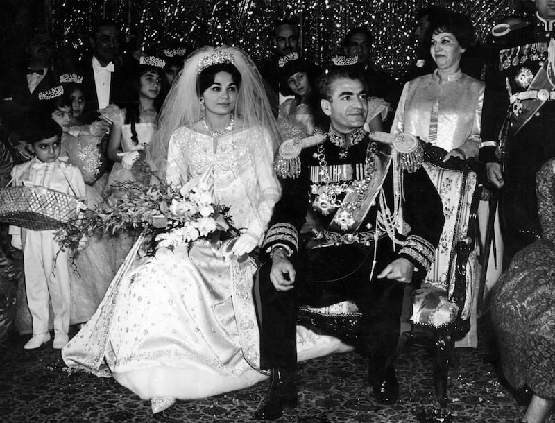 The Shah and Empress Farah at their wedding in Tehran, in December 1959. Getty Images