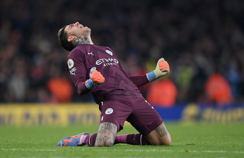 MANCHESTER CITY RATINGS: Ederson 7: Booked for time-wasting in first half then took out Nketiah minutes later to give away penalty. Arsenal managed just one shot on target against Brazilian all night when Saka scored from spot. Getty