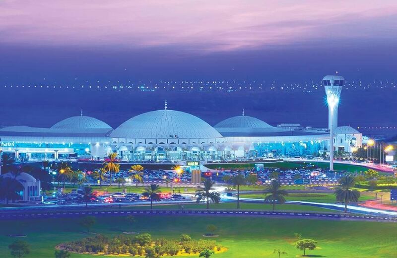 The famous domes of Sharjah Airport.