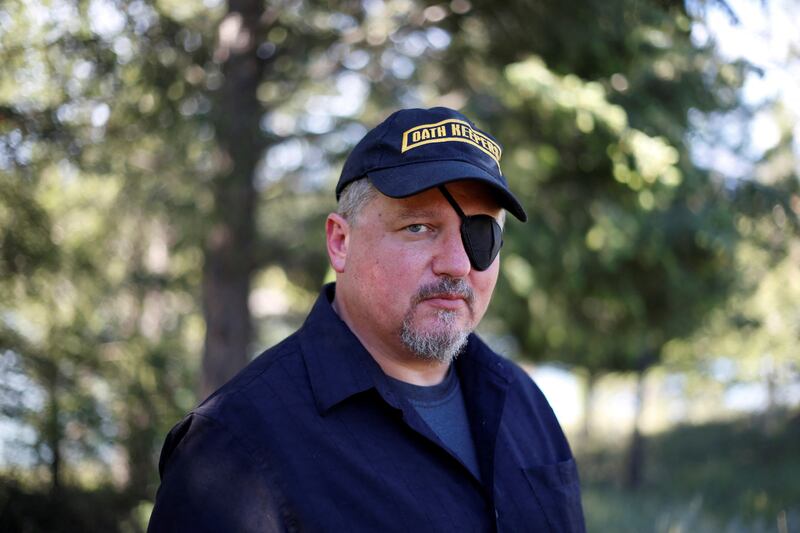 Oath Keepers militia founder Stewart Rhodes in Eureka, Montana. Reuters