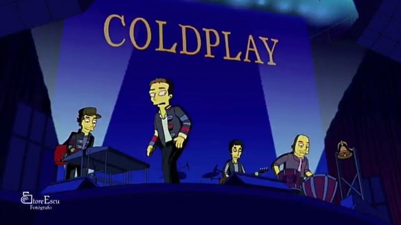 Coldplay appeared in a 2010 episode of 'The Simpsons'. YouTube