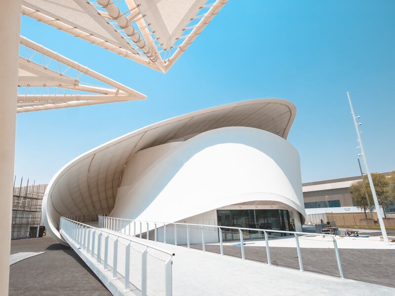 The design of the Luxembourg Pavilion echoes an object with no boundaries. Photo: Luxembourg Pavilion