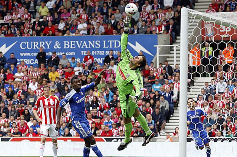 Stoke City goalkeeper Asmir Begovic made a string of saves to deny Chelsea at the Britannia Stadium.

Ian Kington / AFP