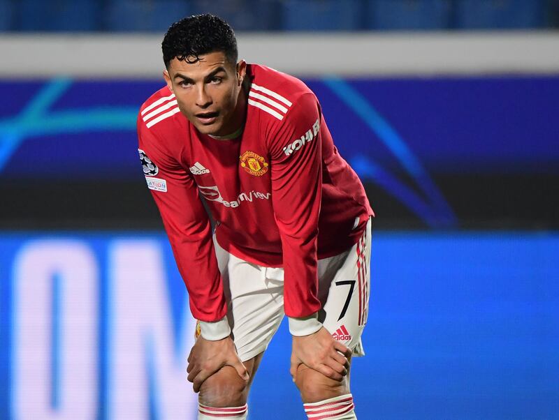 Manchester United's Cristiano Ronaldo looks dejected. Reuters