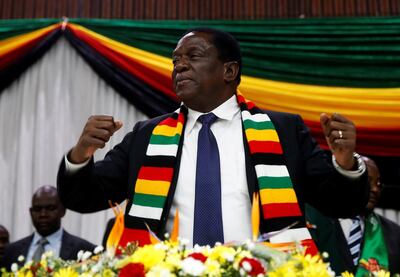 FILE PHOTO: Zimbabwe President Emmerson Mnangagwa announces the date for the general elections in Harare, Zimbabwe May 30, 2018. REUTERS/Philimon Bulawayo/File Photo