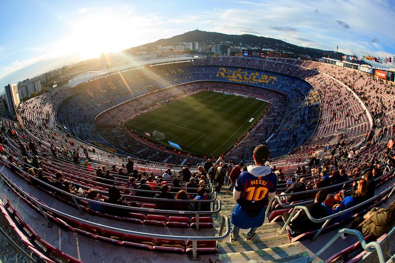 General view of the Camp Nou stadium before the Spanish LaLiga soccer match between FC Barcelona and Atletico Madrid, in Barcelona, Spain, 06 April 2019. EPA