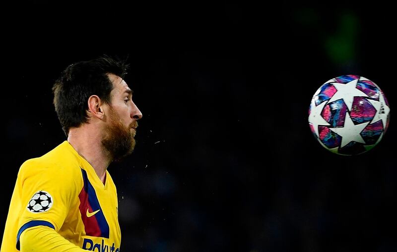 Barcelona's Lionel Messi controls the ball. AFP