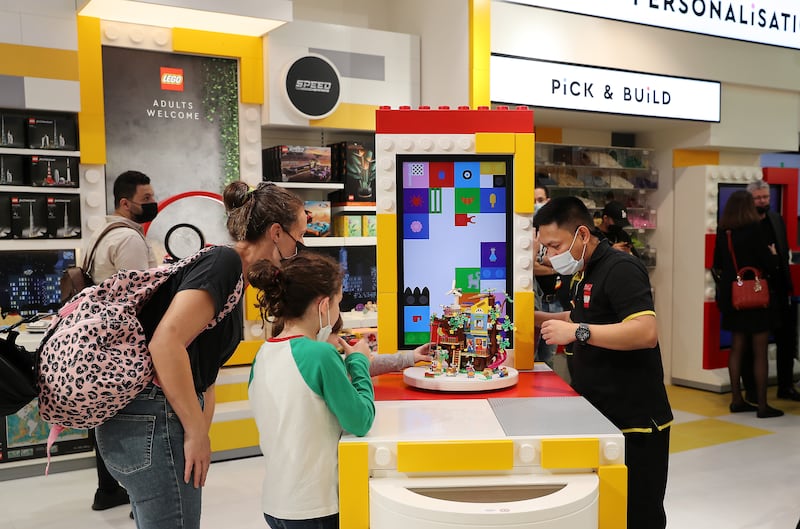 Visitors at the Lego Store in The Dubai Mall.