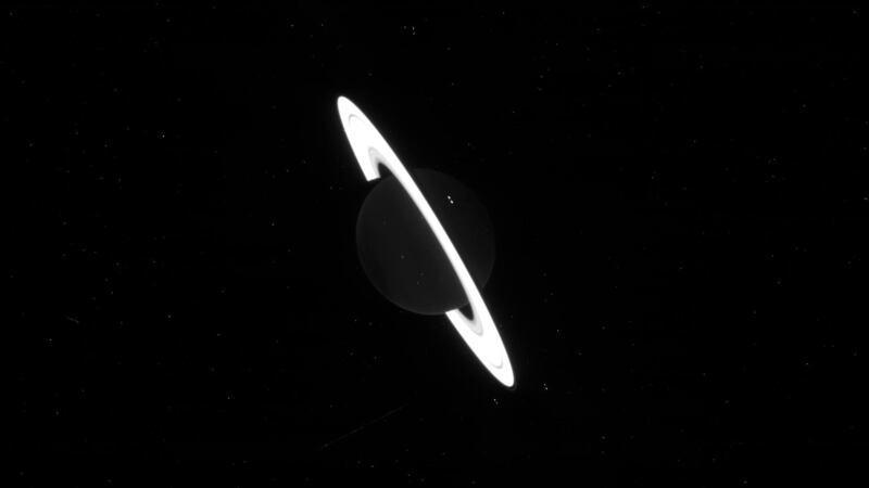 A raw image of Saturn captured by the James Webb Space Telescope last Friday. Photo: JWST