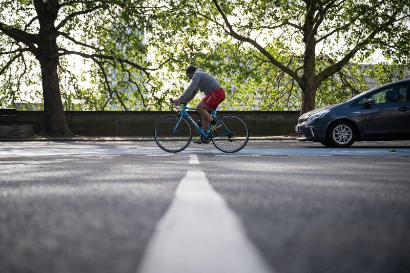 Commuters use cycle lanes as they travel into London. Getty Images
