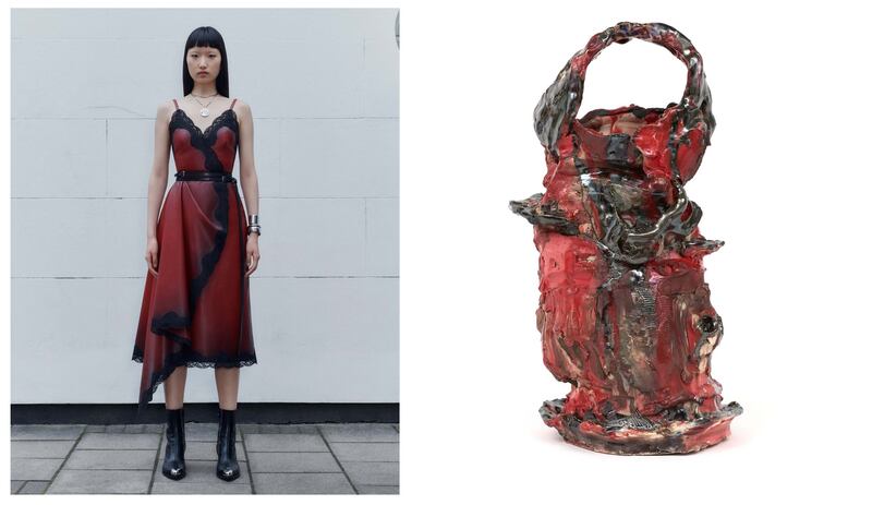 Ceramic artist Jennie Jieun Lee created ‘Vessel of Wang’ on the back of a red and black number. 