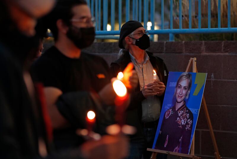 New Mexico residents at the vigil. AP