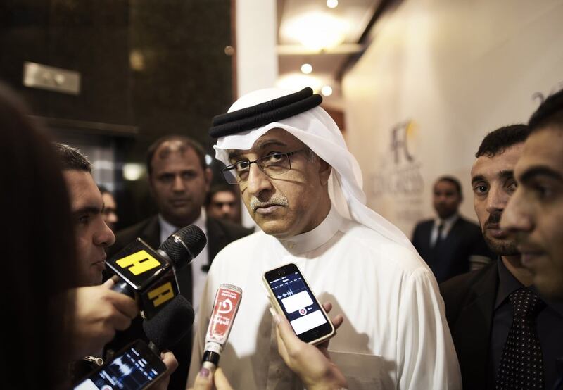 Sheikh Salman bin Ebrahim Al Khalifa of Bahrain shown doing interviews at the AFC regional congress in Manama earlier this year. Mohammed Al Shaikh / AFP / April 30, 2015