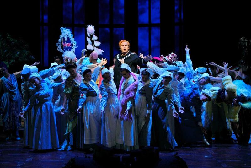 Simon O’Neill, centre, performs during the second act of Richard Wagner’s opera, Parsifal. Enrico Nawrath / EPA   