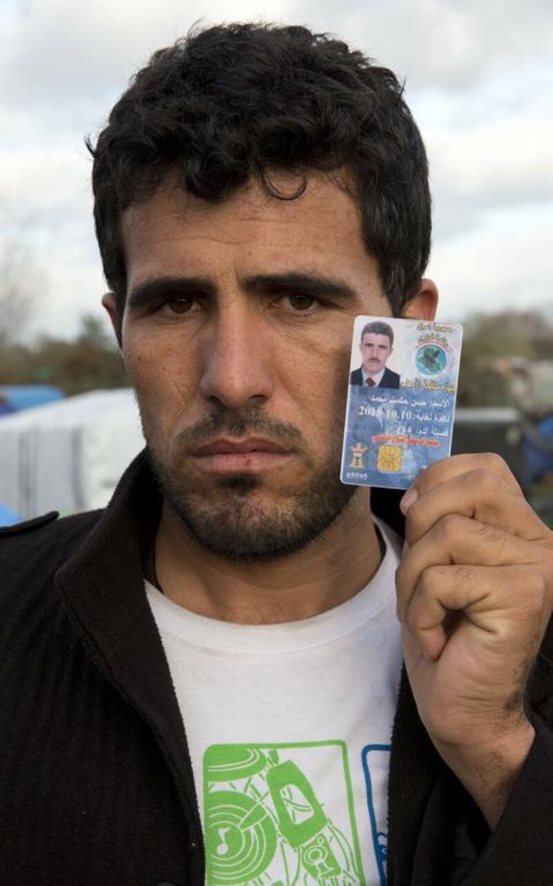 Former Iraqi policeman Hassan Mohammed is determined to reach the UK, even if it means smuggling himself in. Stephen Lock for The National