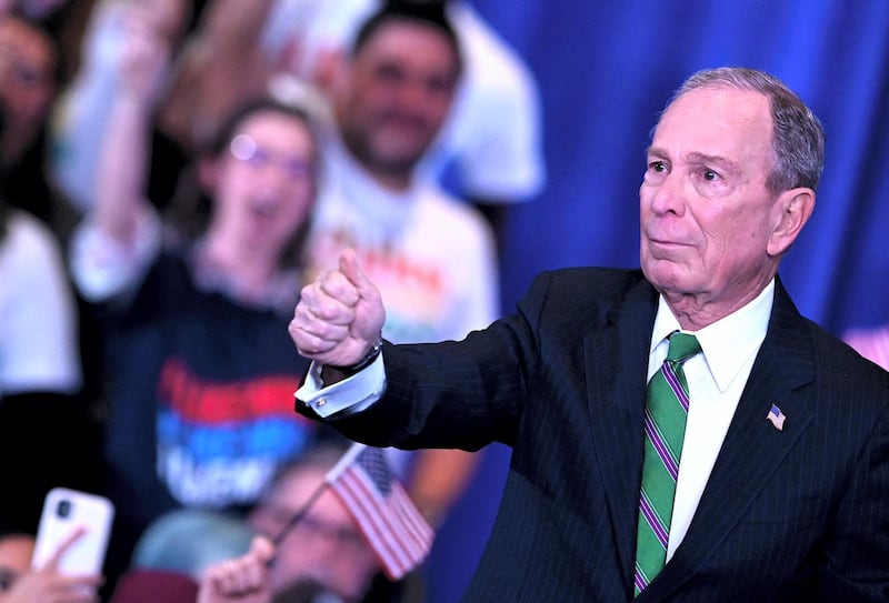 Former democratic presidential candidate and former New York City mayor Mike Bloomberg speaks to supporters on March 4, 2020 in New York City. - US media tycoon Michael Bloomberg quit the Democratic presidential race and endorsed frontrunner Joe Biden Wednesday after being snubbed by voters on Super Tuesday despite blowing more than half a billion dollars on his campaign. (Photo by Johannes EISELE / AFP)
