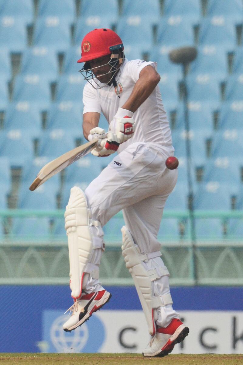 Afghanistan's Asghar Afghan couldn't stop the batting collapse at the Ekana Cricket Stadium in Lucknow.  AFP