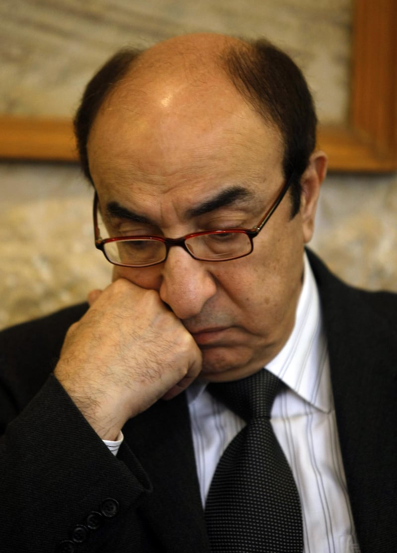 Elias Rahbani in 2009 receiving condolences for his late brother, veteran composer and song writer Mansour Rahbani, at a church north of the Lebanese capital Beirut. AFP