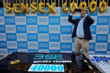The benchmark BSE Sensex rallied to a record high on Thursday, crossing the 40,000 mark for the first time. Reuters