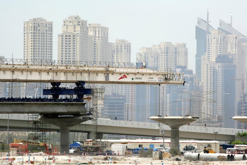 AB39WN ARE, United Arab Emirates, Dubai: Construction site of Dubai Metro masstransport system will be finished until September 2009
