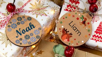 Customisable tree ornaments, from Dh16, Stikets.ae