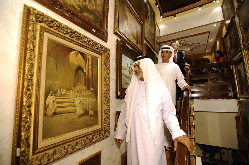 Sheikh Nahyan bin Mubarak, Minister of Culture, Youth and Community Development, at the inauguration of the Etihad Modern Art Gallery and the Etihad Antique Gallery. Charles Crowell for The National