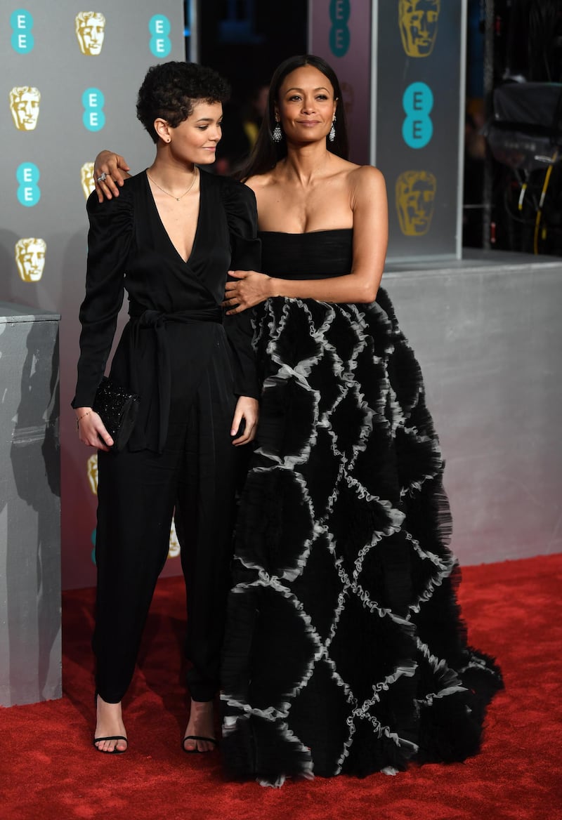 British actress Thandie Newton and her daughter Ripley Parker.  EPA