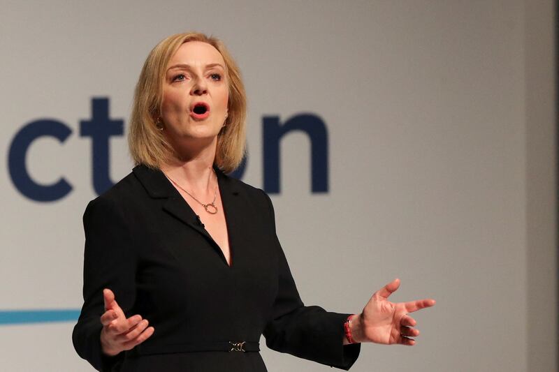 Conservative leadership candidate Liz Truss speaks at a hustings event in Darlington. Reuters