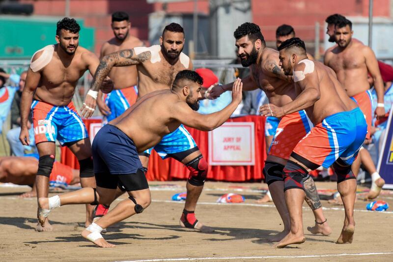 England take on India in the World Kabaddi Cup in  at the Guru Nanak Stadium, Amritsar, on Tuesday, December 3. AFP