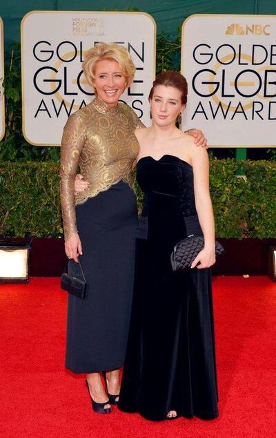 Emma Thompson and her daughter, Gaia Romilly Wise, at the 2014 Golden Globe Awards. AP